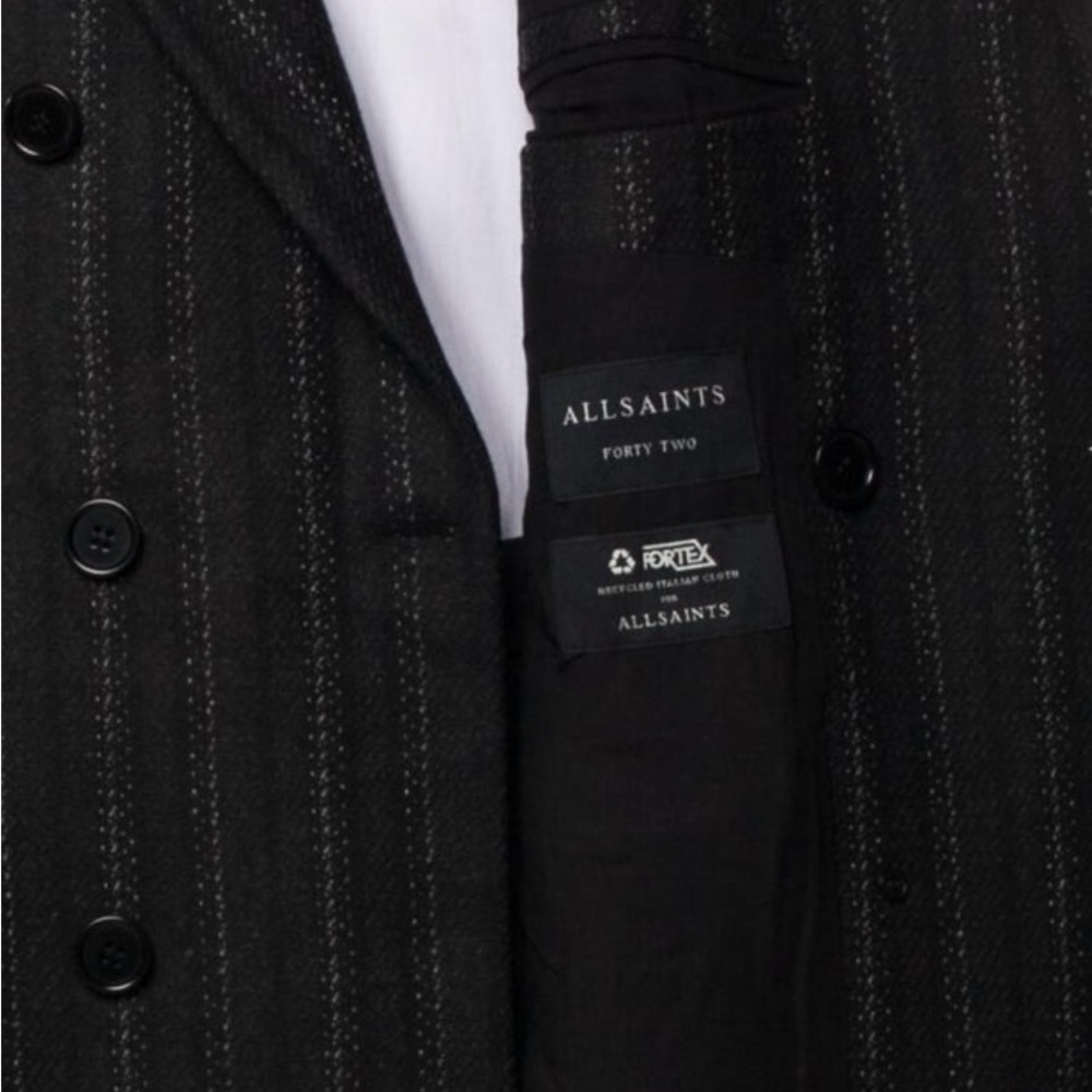 All Saints Charcoal Sport Coat with Pinstripe Sophistication